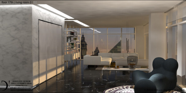 Living area in attico privato negli Emirati Arabi